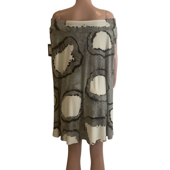 Norma Kamali Convertible Flared Skirt Dress M Black Tie Dye Off Shoulder Bandeau - Picture 14 of 16